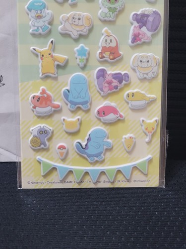 Pokemon Thick Stickers Pikachu Fuecoco Quaxly Yellow Kid's Reward Stickers - Bild 5 von 6