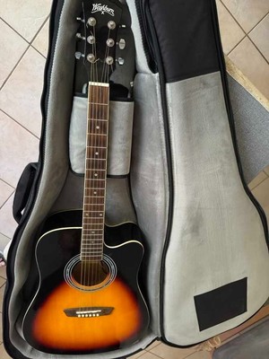 Washburn brand Auditorium / Concert cutaway acoustic electric guitar used