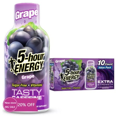 5 Hour Energy Shot Extra Strength - Grape - 1.93oz/10pk