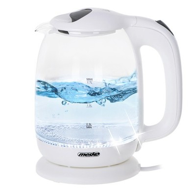 Mesko Glas-Wasserkocher 1,7 L 2200W weiß MS 1302 