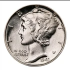 1943 Mercury Dime BU Uncirculated Mint State 90% Silver 10c US Coin #739