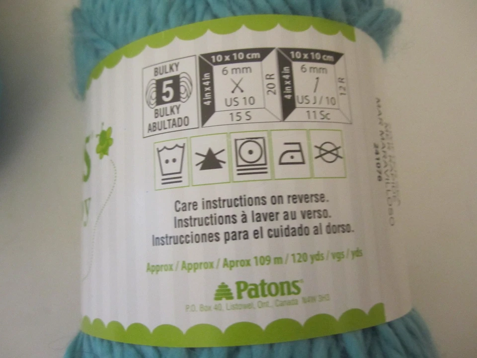 Hilo grueso para bebé colmena Patons. 3 madejas Swifter Sea 76201 voluminoso acrílico nailon Foto 3 de 4