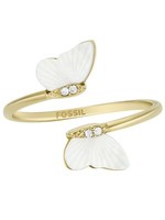 Fossil JF04423710506 Damen Ring Schmetterling Edelstahl Weiß 55 (17.5)