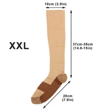 3 Pairs Copper Compression Socks Blood Circulation Pressure Stocking for Nursing