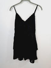 NWT Wild Fable Black Tiered Mini Dress In Size Large Adjustable Strap