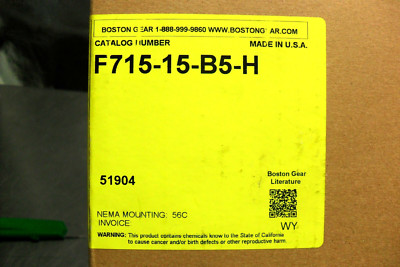 F715-15-B5-H  -Boston Gear  700 Series 15:1 Ratio  - 3/4'' Shafts New