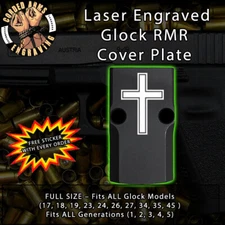 Cross - Laser Engraved RMR Cover Plate for Glock 19 17 23