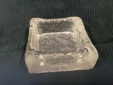 Vintage Heavy Glass Ash Tray, 11cm