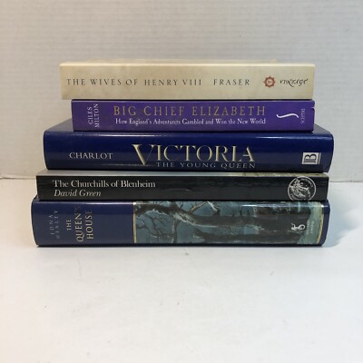 5 English History Books Lot Victoria Elizabeth Churchills Buckingham Place