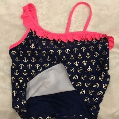 Pre-owned Circo Girl's Pink and Blue Anchor Bikini 2 pcs swimsuit-size L (10-12) - Image 4 of 4