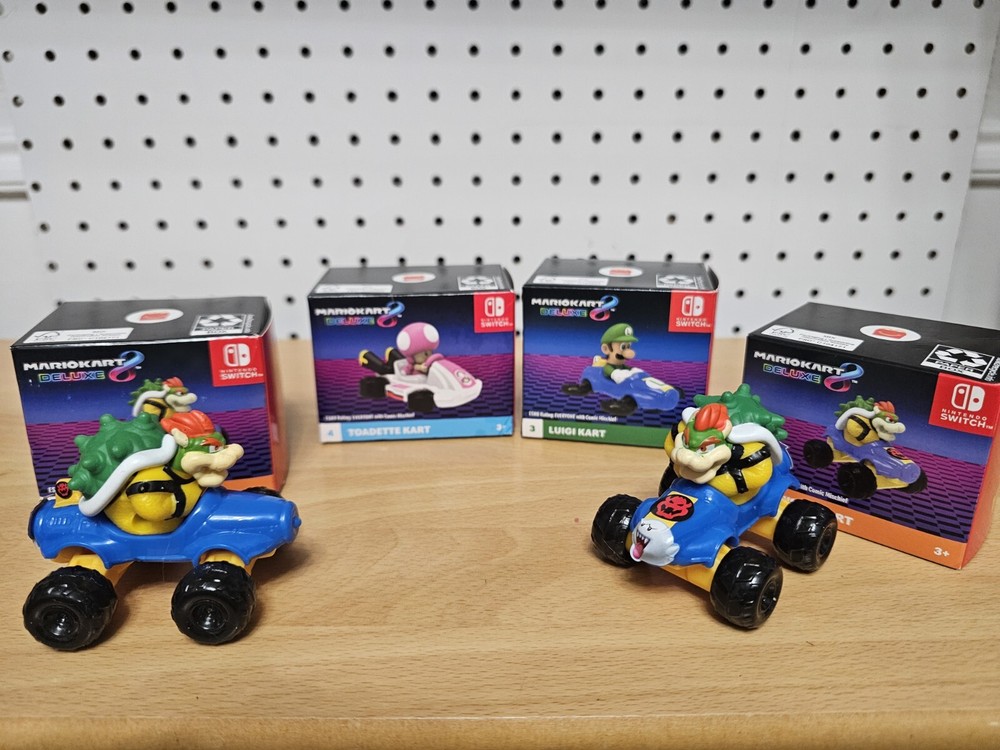 2024 McDONALDS Mario Kart 8 Deluxe Nintendo Happy Meal Toy Lot of 4