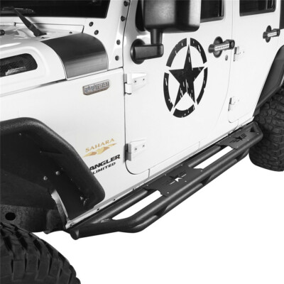 Tubular Side Steps Rocker Rails Running Boards for 2007-2018 Jeep Wrangler JK