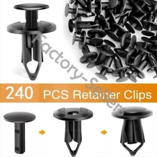 240PCS 8mm Bumper Retainer Clips Auto Car Plastic Push Rivets Fastener Fender US