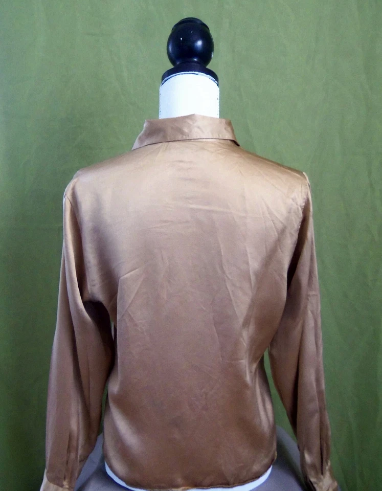 Blusa vintage de seda dorada años 90/00. Talla mediana. The Limited brand Foto 4 de 4