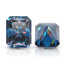 A+2 Ct Fancy Blue VVS1 Diamond 7x5 mm Radiant Cut Premium Quality Gemstone 2 pcs