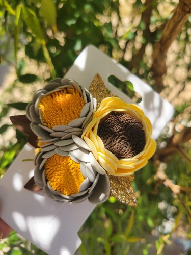 Flower Hair Clip Sparkle Baby Props Toddler Girls Boutique Fall Thanksgiving - 第 4/6 張圖片