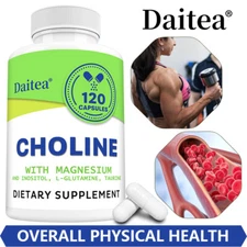 Choline Supplements 120 Capsule Promote Energy Liver Brain Cardiovascular Health