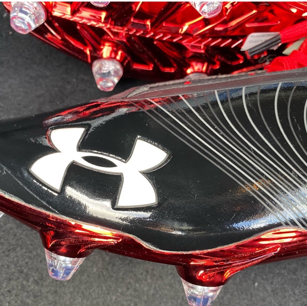 Under Armour Cleats Metallic Red Battle Scars Football Men\'s Sz‎ 13 New Under armour Red 13 US Football Shoes & Cleats for Men for  main image 3