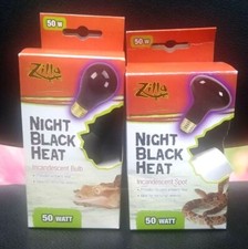 Zilla Night Black Heat Reptile Bulbs 50wt Incandescent In Stock In USA 