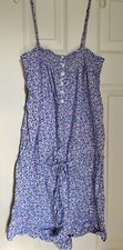 Divided By H M Blue Floral Playsuit Jumpsuit Women  s 6 EUC