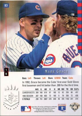 1993 SP Mark Grace Chicago Cubs #83 | eBay