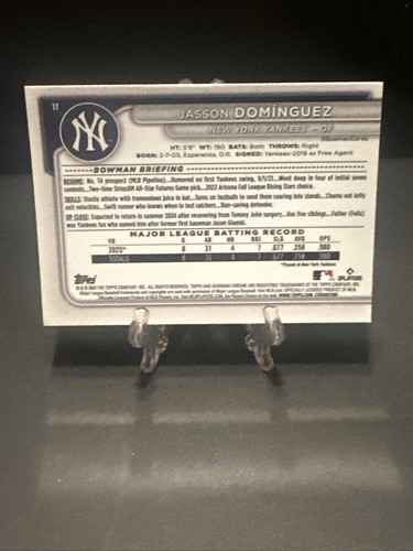 2024 Bowman - Chrome Mojo Refractor #17 Jasson Dominguez (RC) - Picture 8 of 9