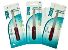 Trim Manicure Pedicure Nail File 5" Stainless Steel Sapphire Double Sided 3 Pack