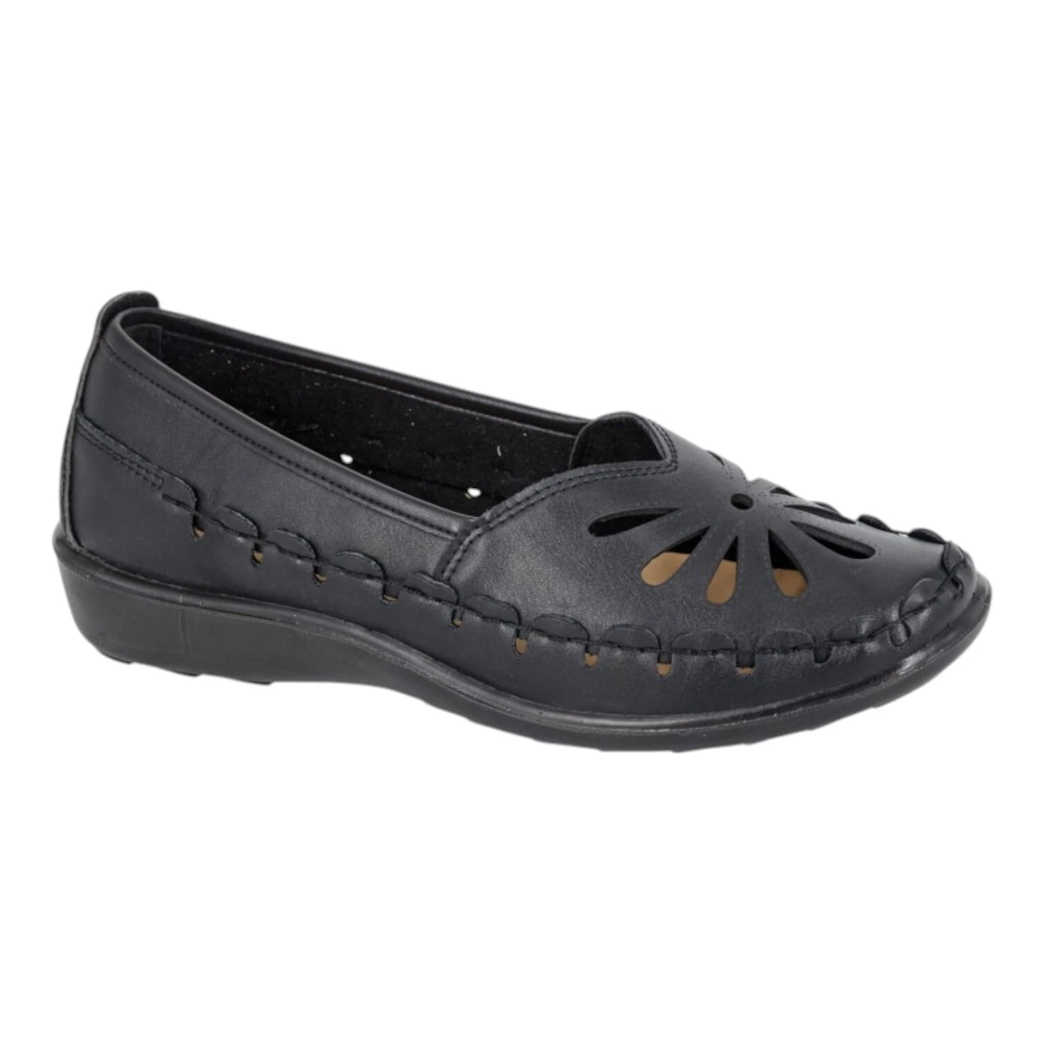 Boulevard Women Open Toe Leather Slip on Sandals Flat Pump Comfort Shoe Size 3-9