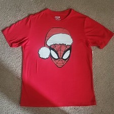 Marvel SPIDERMAN Red Santa T-shirt Boys Size 2XL 18 Spidey