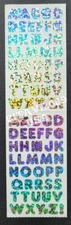 HAMBLY STUDIOS STICKERS PRISMATIC LETTERS ALPHABET ABC SILVER GREY RARE VINTAGE 