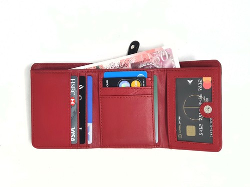 Women RFID Real Leather Money Purse Ladies Short Small Coin Card Holder Wallet - Picture 2 of 8