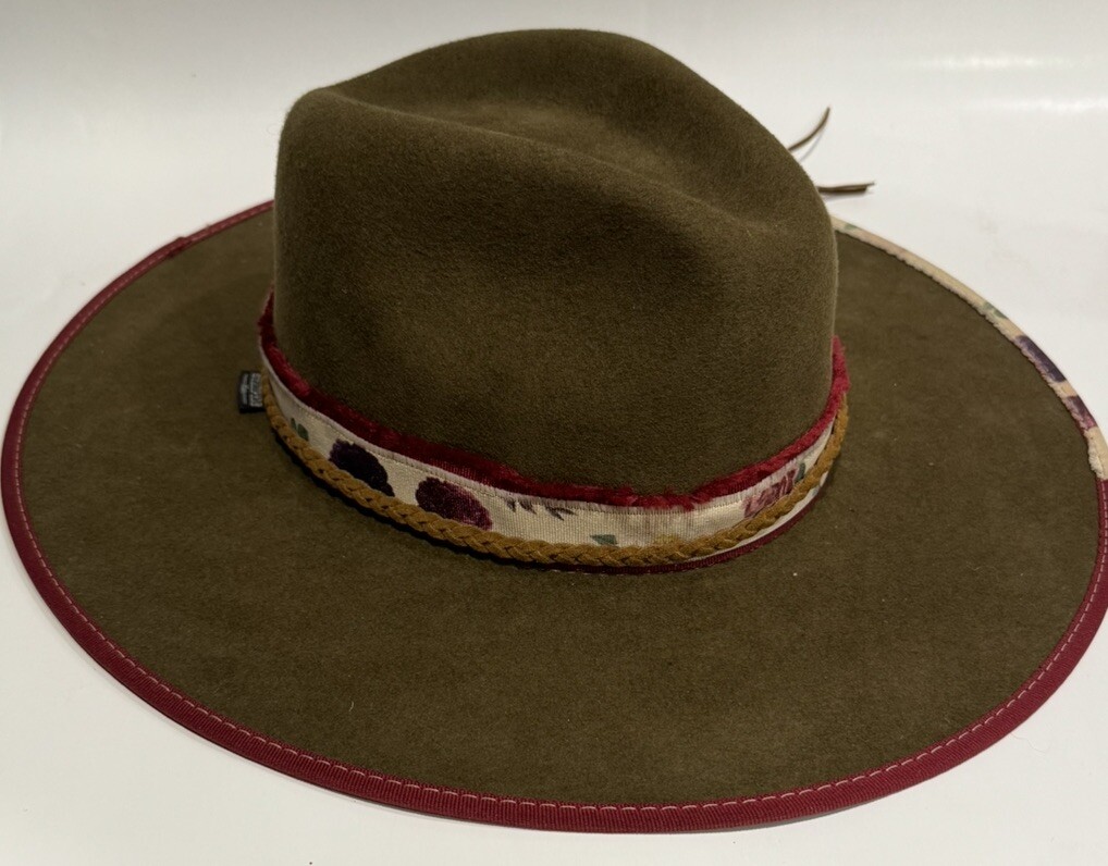 Stampede Hats Lucy Wool Felt Cowgirl Hat Brown Leather Band F-2072 SM/MED New Stampede Hats | 100X Wool Felt Brown Cowboy Hat with Leather  main image 3