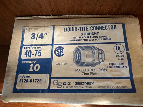 EGS 4QS-75 O-Z/Gedney 3/4" Straight Liquid Tight Connector 4QS75 (Pack of 5)