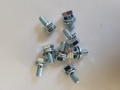 (50) M6-1.0x10mm SEMS Hex Small Head Bolt 8.8 Zinc 