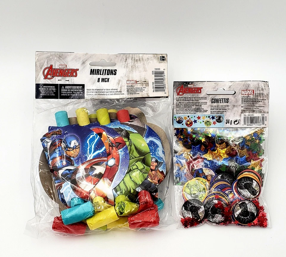 Vengadores Combo (8) Blowouts + Bolsa de Confeti 1.2 OZ Fiesta de Cumpleaños Favores Juguetes Nuevo Foto 4 de 4