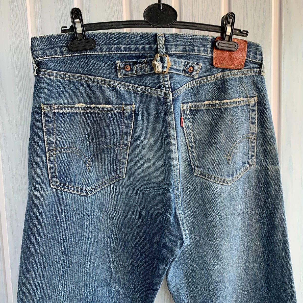 Vintage Levis 702 Big E Japan Buckle Back Distressed Vintage Levis 702 Big E Japan Buckle Back Distressed