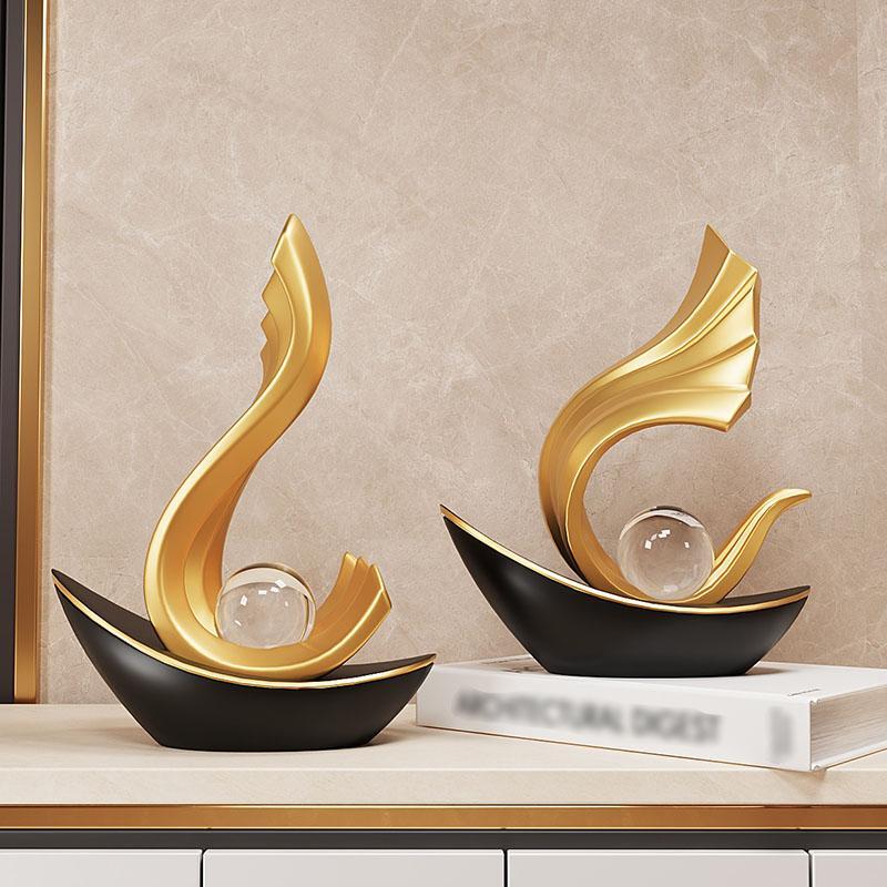 Figurine Sail Boat Ceramics Modern Multicolor Medium Ornaments Smooth Free Stand