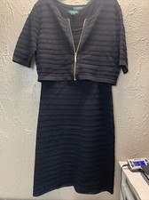 Lauren Ralph Lauren sleeveless black dress W/ short sleeves jacket Size Large