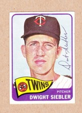 Dwight Siebler (DEC)  signed 1965 Topps card #326-Minnesota Twins