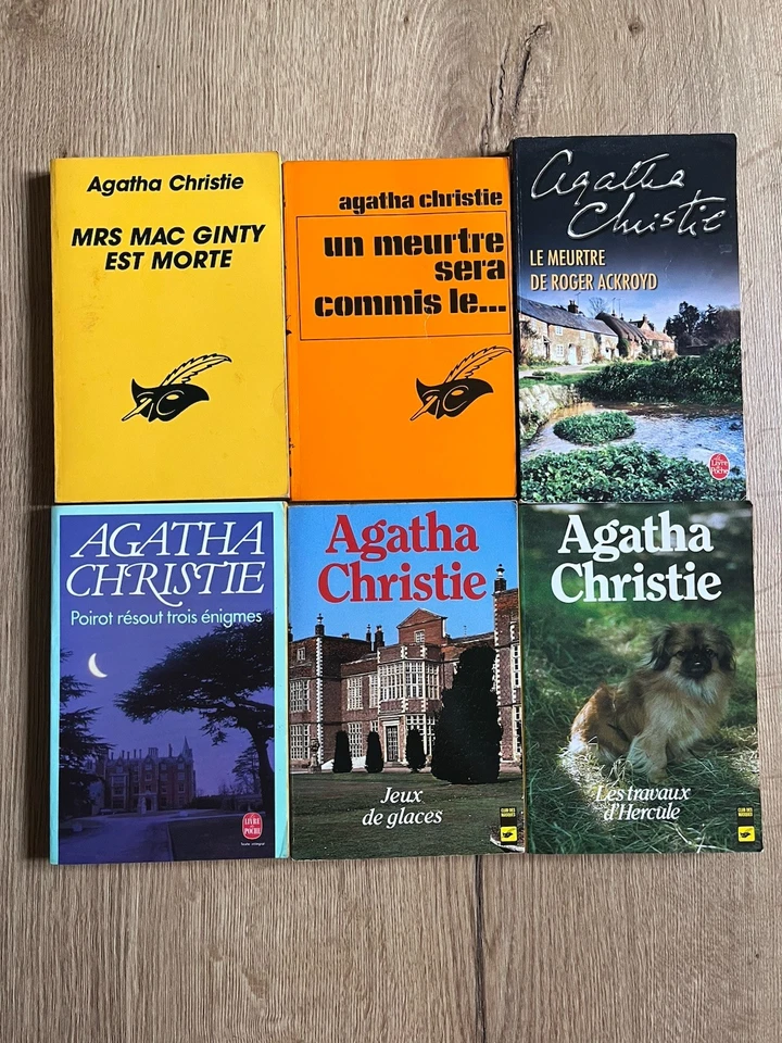 lot 6 livres de poche Agatha Christie/Jeux De Glaces/ackroyd/mac Ginty/Hercule - Photo 1/1