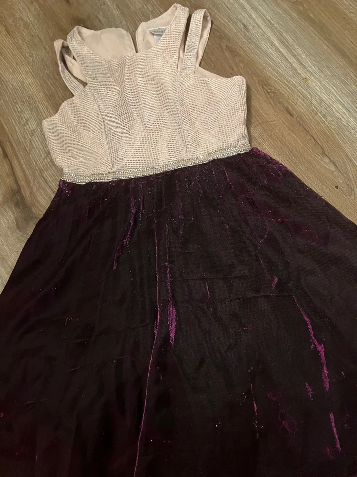 Vestido top feminino tamanho 10 roxo e brilhante por Emily West - Imagem 3 de 4
