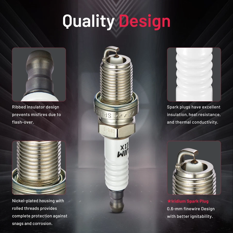 4PCS Iridium Spark plugs 6962 BKR6E For 1991-1992 Isuzu Impulse 1.6L l4 - Image 2 of 4