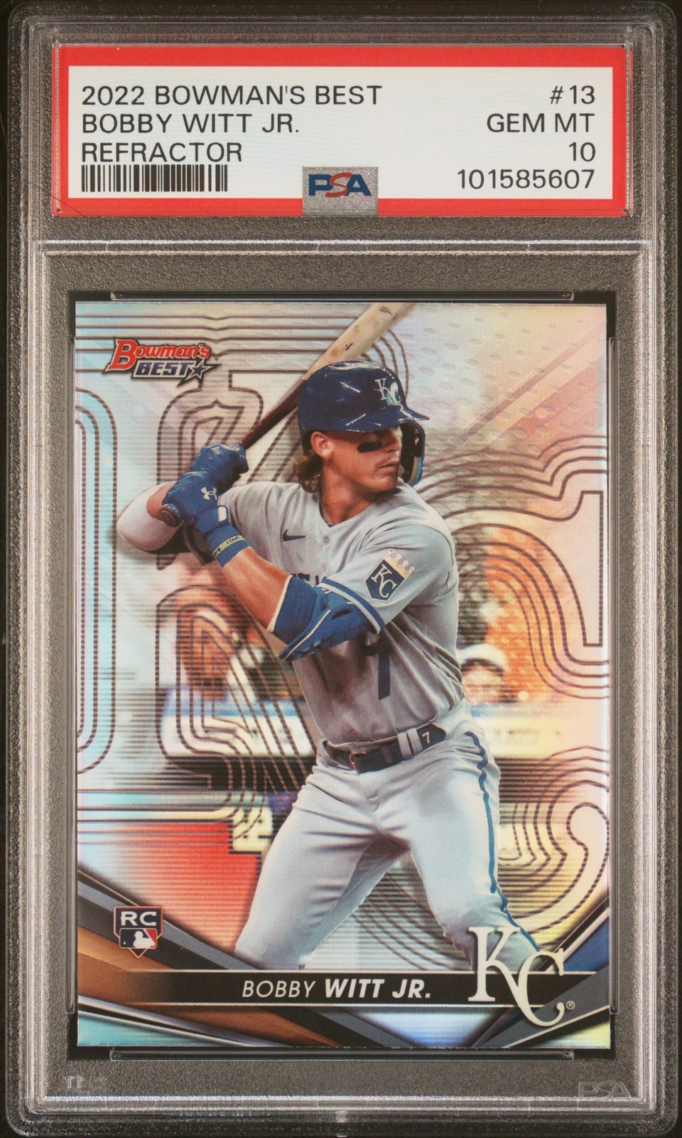 2022 BOWMAN'S BEST REFRACTOR #13 BOBBY WITT JR. ROOKIE RC PSA 10