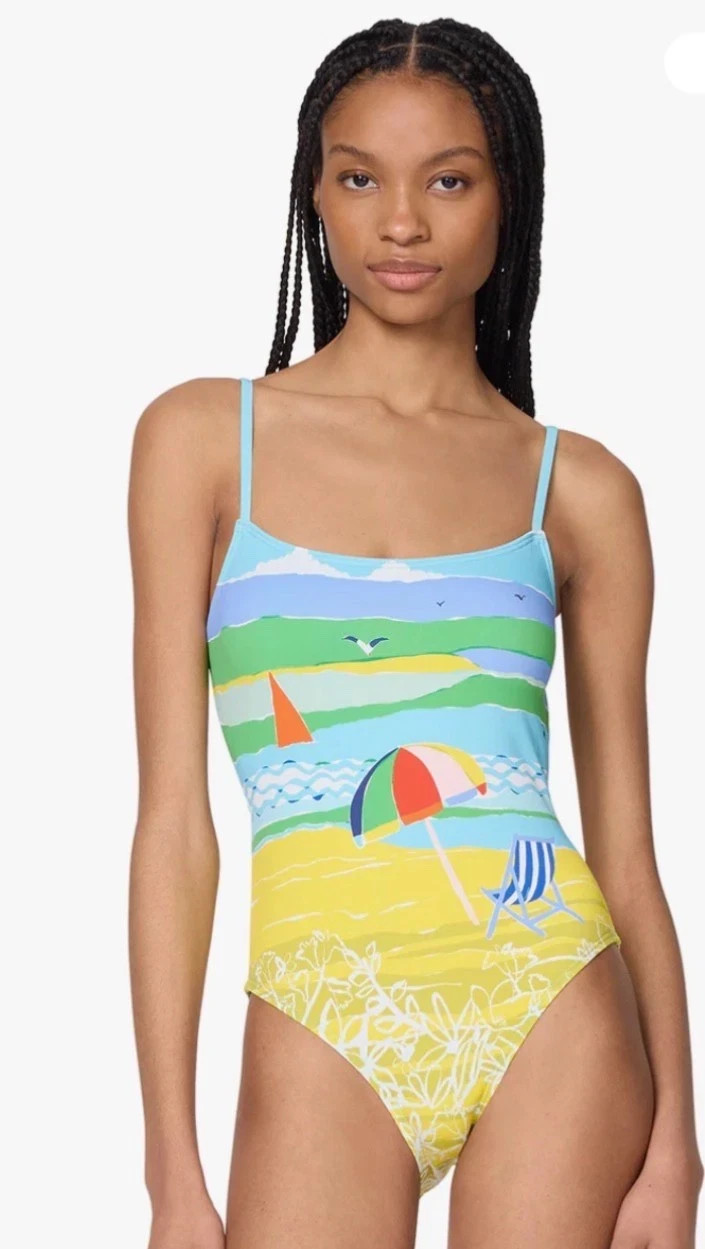KATE SPADE SUMMER DAY TIE BACK ONE PIECE SWIMSUIT SIZE XL NEW