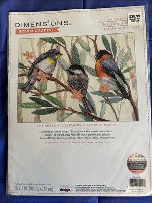 Dimensions Counted Cross Stitch Kit Tree Toppers Birds 9x12 - 14 Count