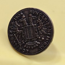 Button 1904 Antique FRANZ JOSEPH Austria  PATRIOTIC MEDAL Austrian Coin  20mm 