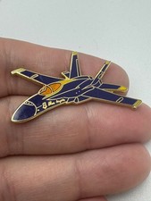 US Navy Blue Angels F18 Hornet Enamel Lapel Pin Gold Tone Military Aircraft Pin