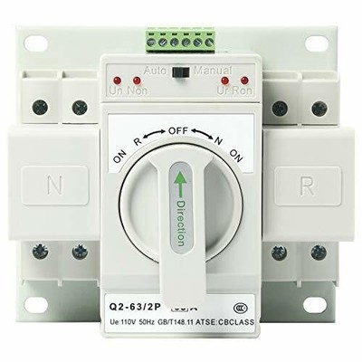 110V 2P 63A Dual Power Automatic Transfer Switch Generator Change-Over Switch