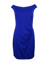 Lauren Ralph Lauren Women's Off the Shoulder Dress (6, Bayou Blue)