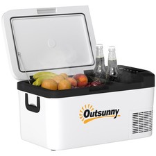 Outsunny 12V Portable Car Refrigerator w/ Inner LED Light Indoor Outdoor, 18L